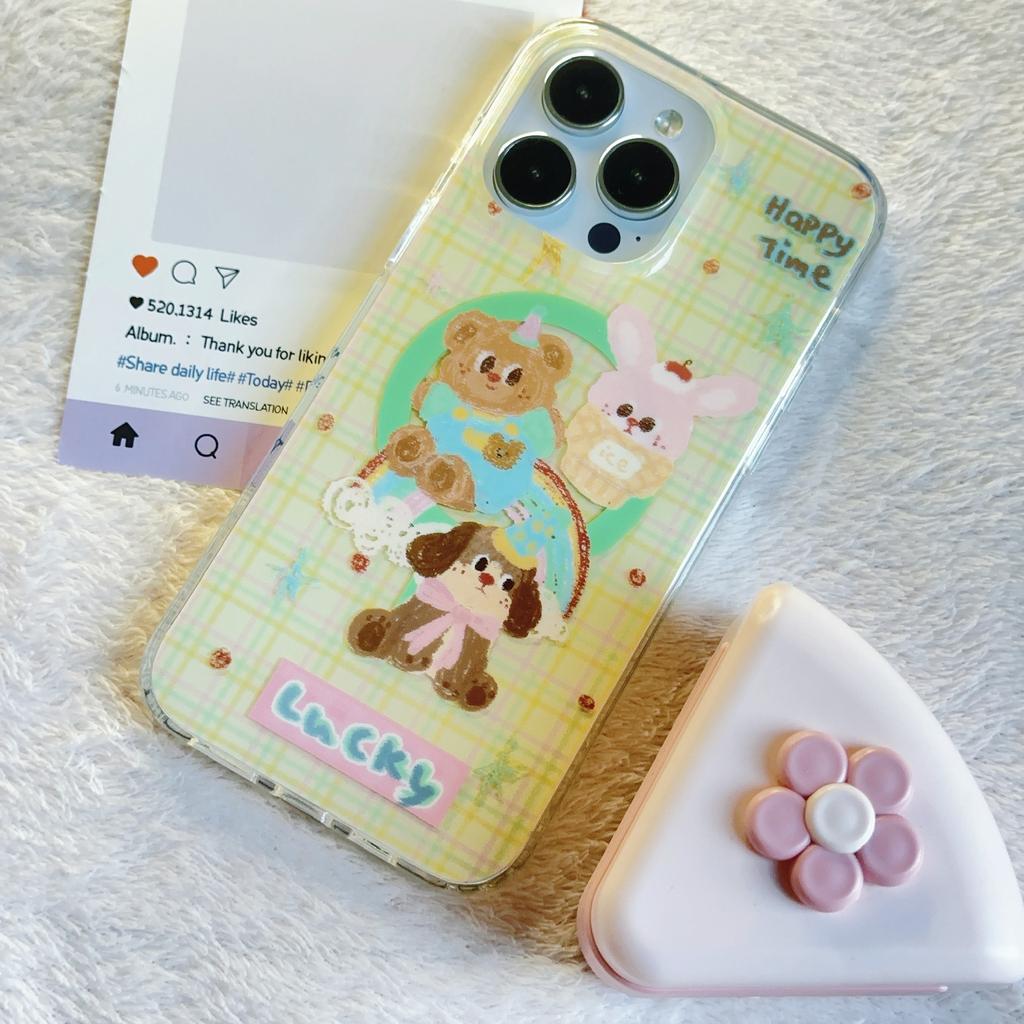 Puppy Birthday Party Original Illustrator Magnetic Stand Phone Case for IPhone17promax for Apple