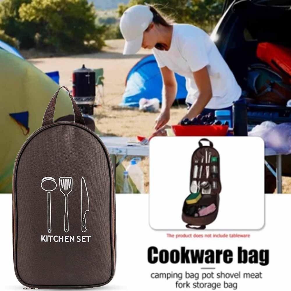No Tableware Kitchen Utensil Storage Bag Large Capacity Picnic Cooking Bag  Cooking Utensil