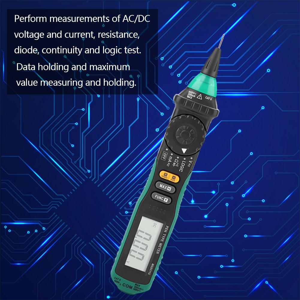 MS8211D LCD Digital Pen Type Multimeter Auto Range AC DC Voltage Current Resistance Tester