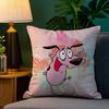 Cartoon CCourage Cowardly Dog Pillow Case Sofa Living Room Bedroom Doublesided Printing Square Cushion Nap Time Pillow Case