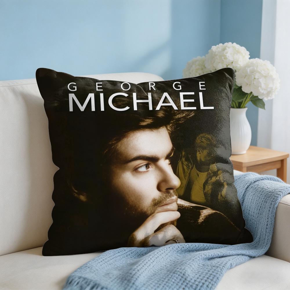 GGeorge Michael Singer Cushion Cover Square Pillow Bedroom Sofa Leisure Comfort Living Room Home Decoration X