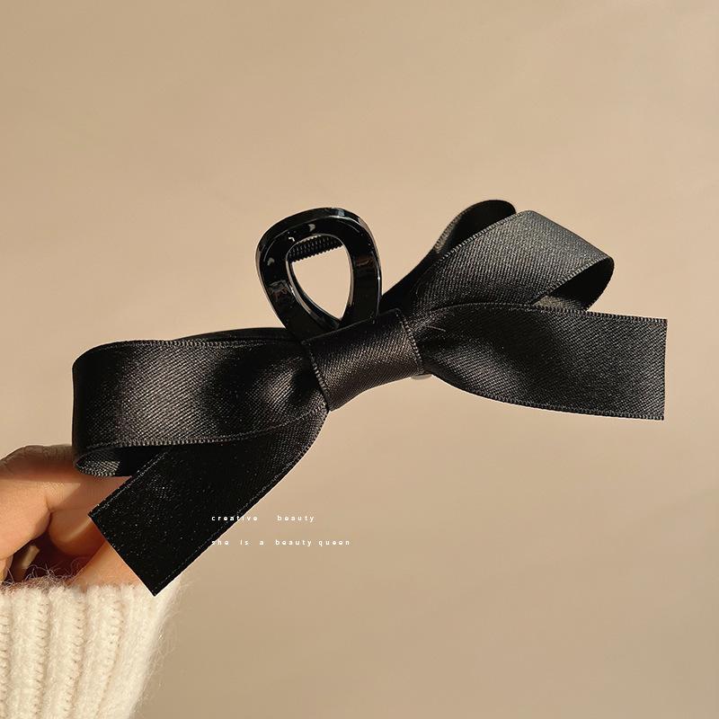 Black Hair Bow Claw Clip for Women Girls Bowknot Hair Claw Jaw Clips Barrettes for Thick Thin Hair Nonslip Claws