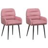 Dining Chairs 2 Pcs Velvet Pink 59 X 59.5 X 90 Cm