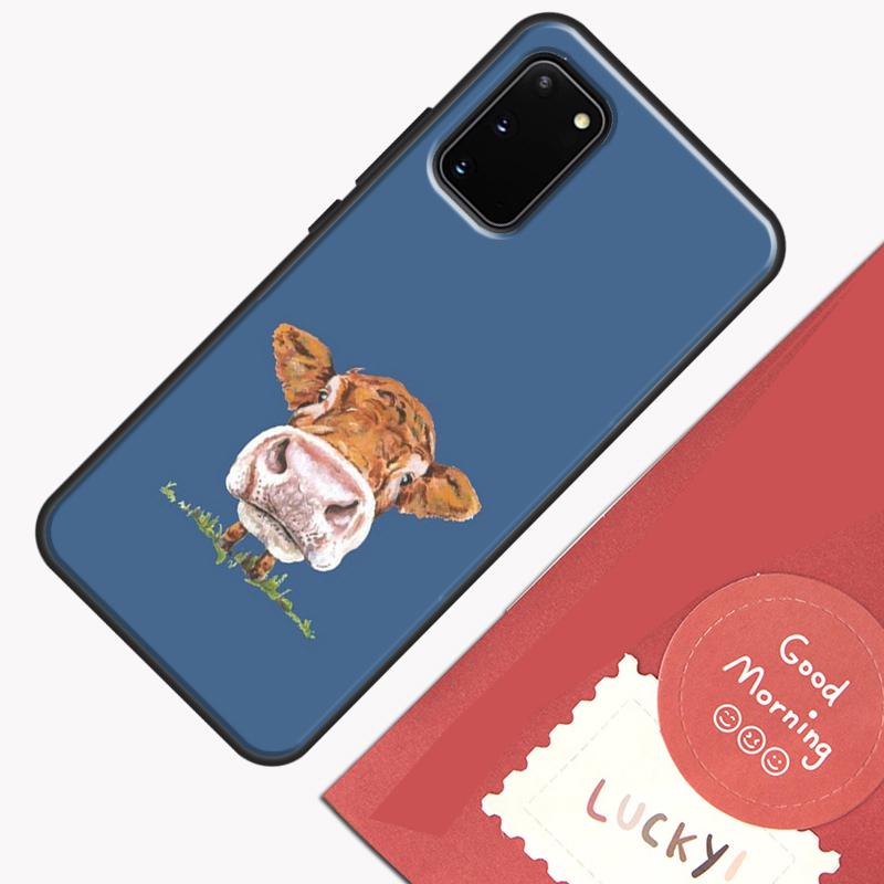 Cute Highland Cow Phone Case For Samsung Galaxy S24 S26 Ultra S20 S21 S22 S23 S25 Plus S10 S25 FE Cover Shell
