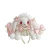 Lolita Handmade Hanging Ear Rabbit Bag Butterfly Bow Pearl Shoulder Design Strap