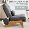Modern Adjustable Backless Fabric Lounge Chair with Footrest, Lumbar Cushion and Wooden Legs for Living Room/bedroom/study Room (grey Corduroy)