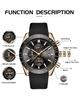 BY BENYAR Analog 30M Water Leather Gift for Black Gold Men's Watch, Chronograph, Watch, Resistant, Business, Simple, Stylish, Popular, Formal, Strap,