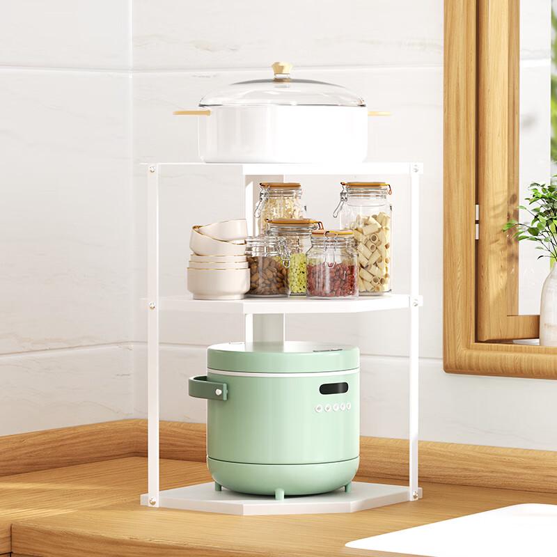 

Corner Kitchen Pot Rack Storage Shelf