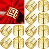 12PCS Napkin Rings with Hollow Out Triangle ,Gold Napkin Ring Holder for Wedding Party Banquet Dinner Serviette Napkin Buckles