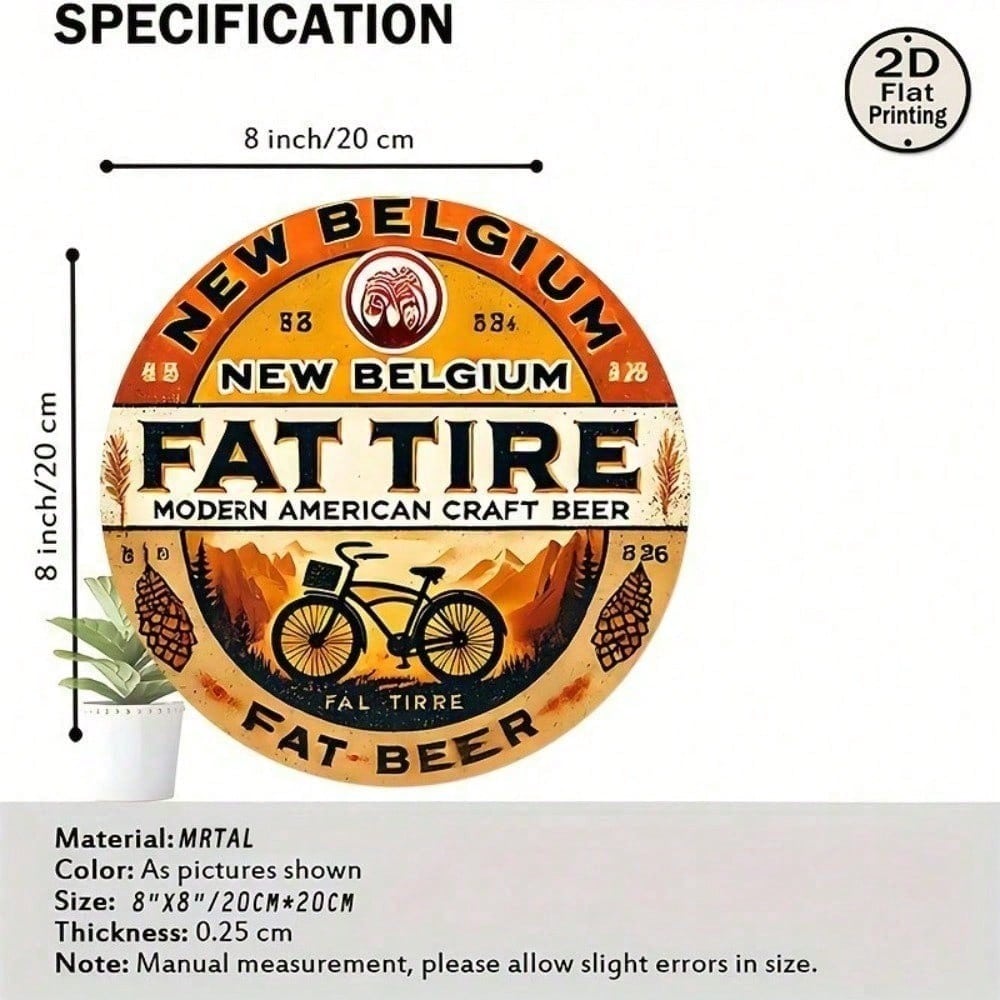 

Vintage Retro 8x8 Metal Tin Sign New Belgium Beer Advertising Wall Decor Home Pub Bar Cafe різнокольоровий