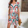 Fashion 3D Print Summer Dress Loose Casual Short Sleeve O-Neck Mini Dress