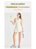 Women's Breathable Polo Collar Sports Dress with Hollow-out Back & Waist-cinching Tennis Skirt