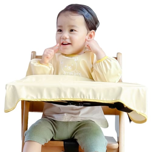 Ra kuras Måltidsforkle, Lange ermer, Vannavstøtende [Holder klær flekkfrie og lett å rengjøre], Babyforkle med duk og snøring, [Co-De