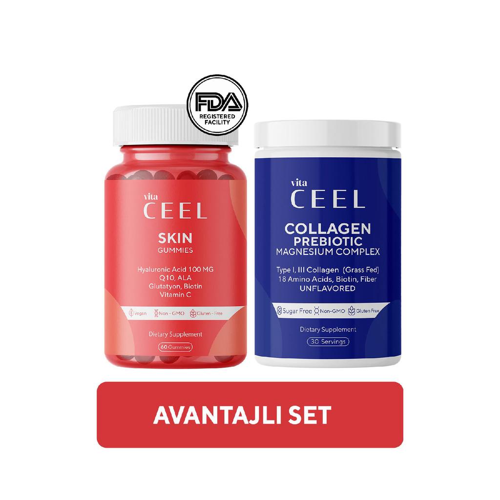 2er-Pack Vitamin- und Magnesiumkomplex für die Haut, Kollagen Typ 1, 3