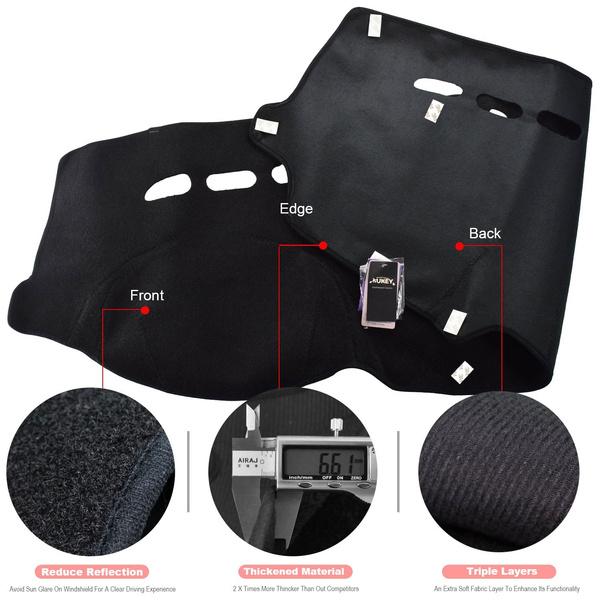 Passend für Grand Cherokee 2011–2018 Armaturenbrettabdeckung, Dashmat, Armaturenbrettmatte, Sonnenschutz, Armaturenbrettabdeckung, Teppich