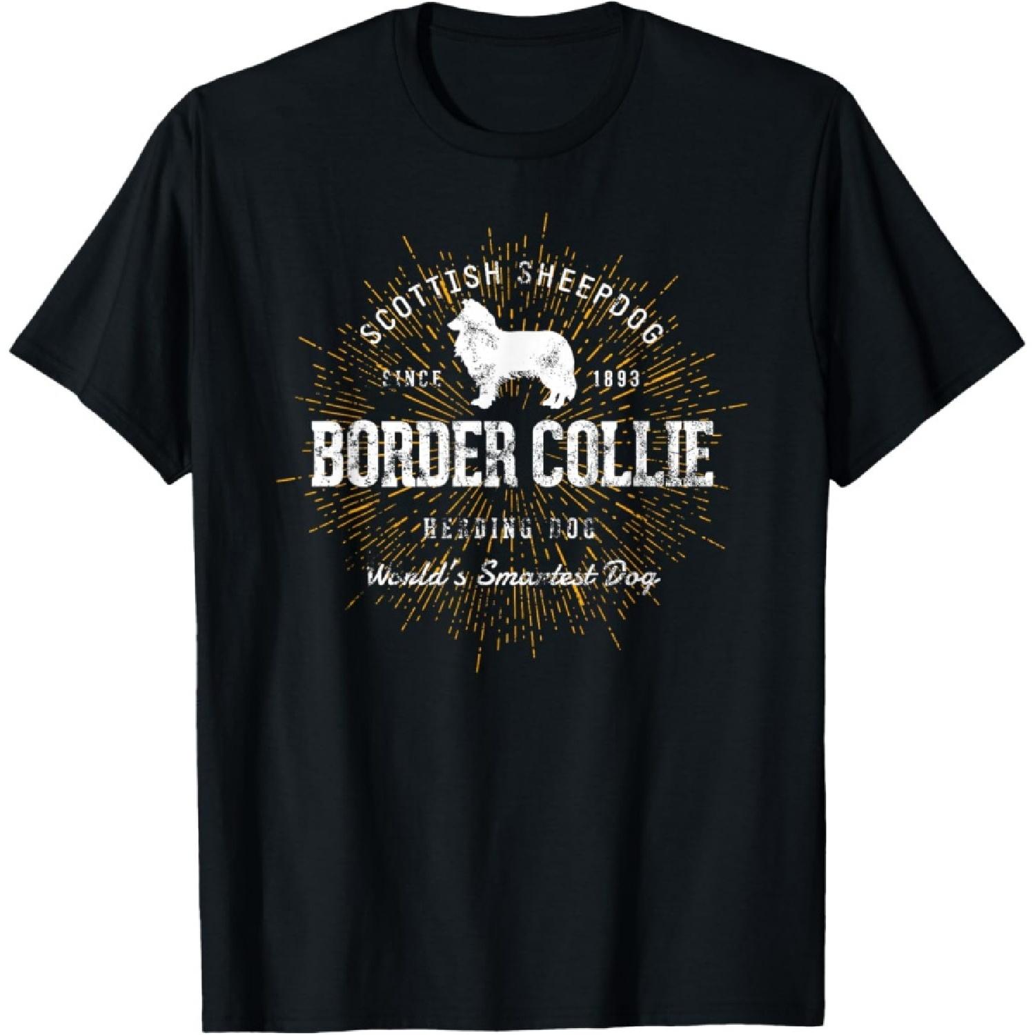 Vintage Border Collie Retro T-Shirt S