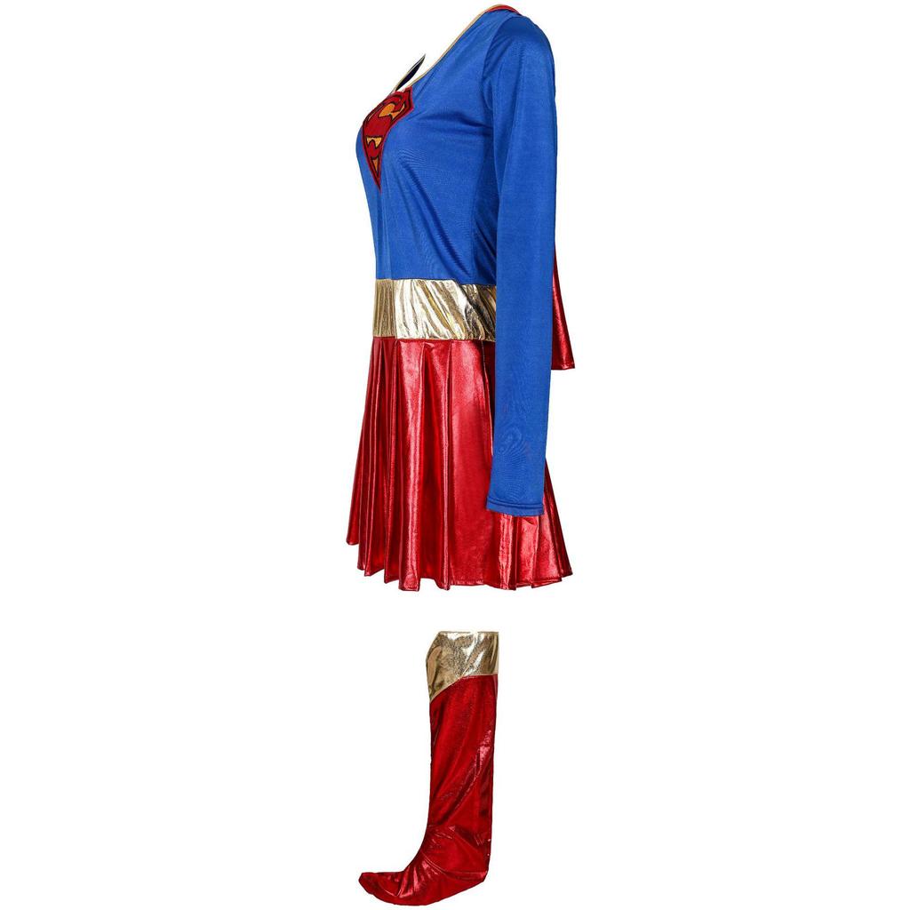 Women's Sexy Patent Leather Cape Superman Costume for Halloween Cosplay