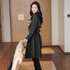 Temperamental Women's Mid-Length Trench Coat - Spring/Autumn 2025 British Style in Ink Green
