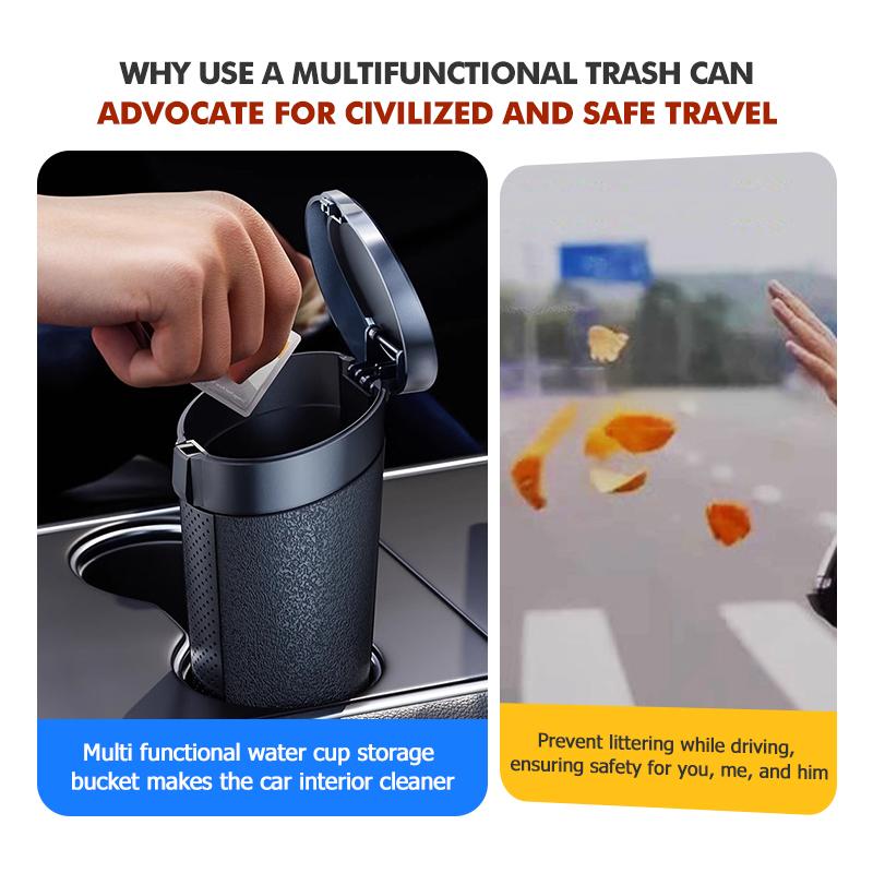 Universal Car Trash Can Cup Holders Garbage Storage Box Sticker For KIA Cerato Proceed Venga Stonic Picanto Sorento Stinger