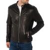 Men's Genuine Lambskin Black Leather Jacket Stylish Motorcycle Bomber Biker Outerwear MJ 240
