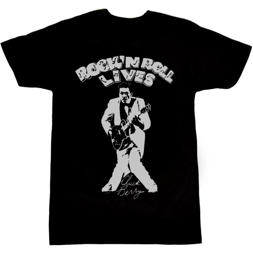 Rock  N  Roll Lives Chuck Berry Black T Shirt S-5XL Cotton Unisex T-Shirt L