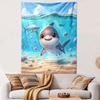 Cute Shark Underwater Adventure Patterned Tapestry Decorative Wall Hanging, Home Bedroom Living Room Decor