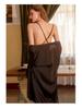 Gorgeous Backless Satin Nightgown and Outer Robe Set for Women - Summer Casual, Breathable Homewear 