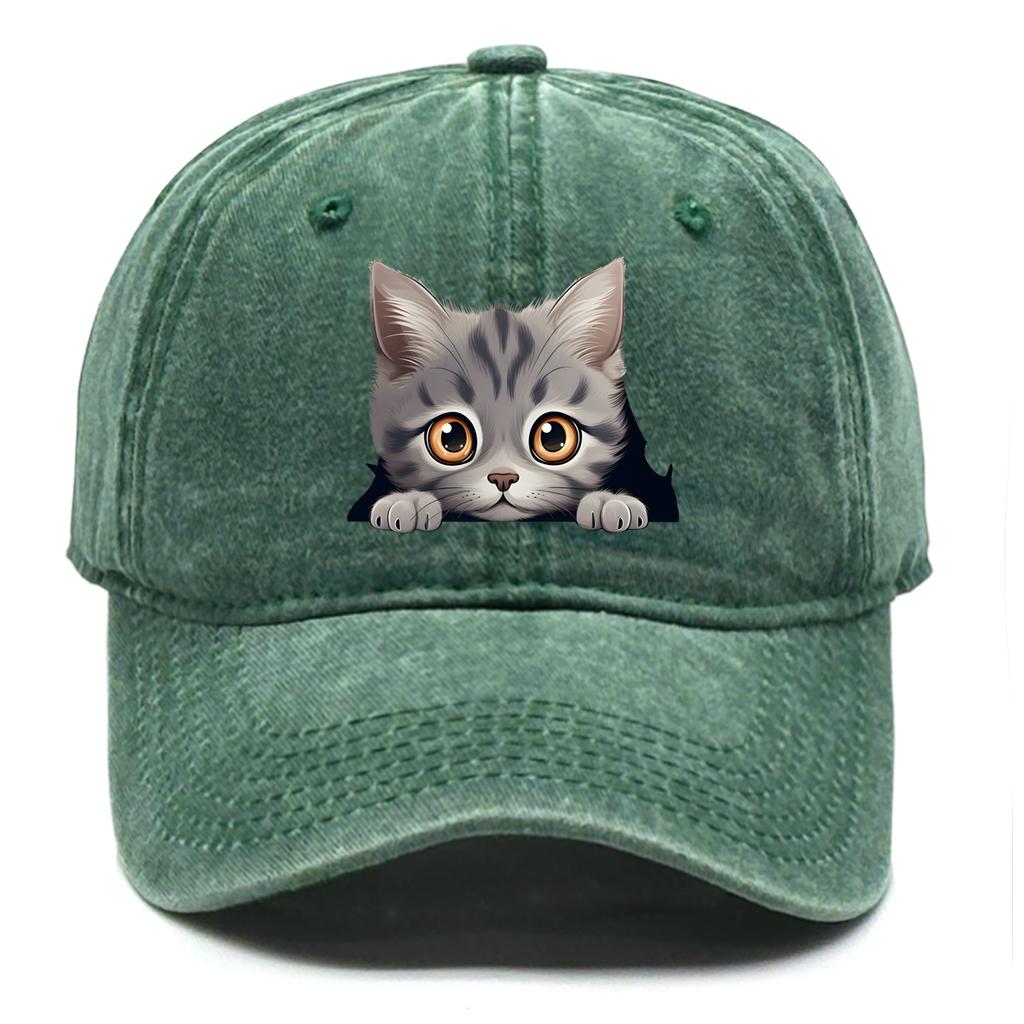Cute Cat Print Snapback Sun Hat Cat Avatar Woman's Cap Cozy Adjustable Strap Baseball Hat Perfect For Outdoor Accessory