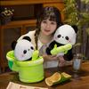 Xiong Youchengzhu Creative Bamboo Tube Panda Satchel Girls Plush Toy Graduation Gift Panda Doll Factory Spot