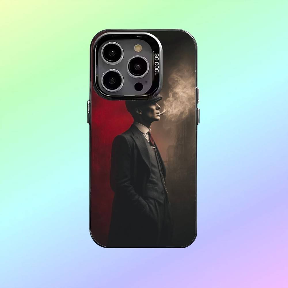 P-PeakyS T-Thomas Shelby Blinders Phone Case For iPhone17,16,15,14,13,12,11 Plus,Pro Max Colored Silver Phone Case