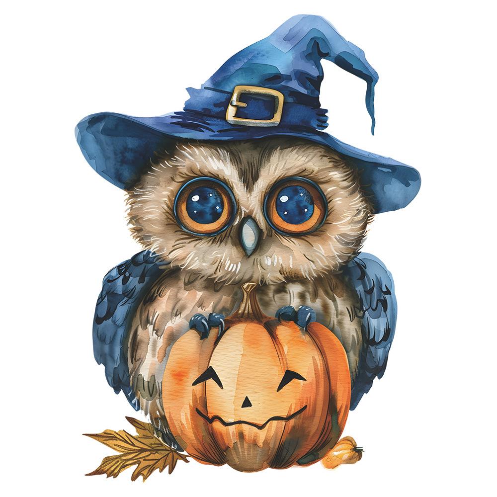 Halloween Cartoon Owl Pumpkin Bathroom Toilet Toilet Beautify Sticker
