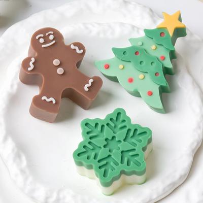 Christmas Tree Snowman Silicone Candle Mold DIY Creative Handmade Soap Elk Resin Crafts Making Holiday Gifts Home Desktop Decor