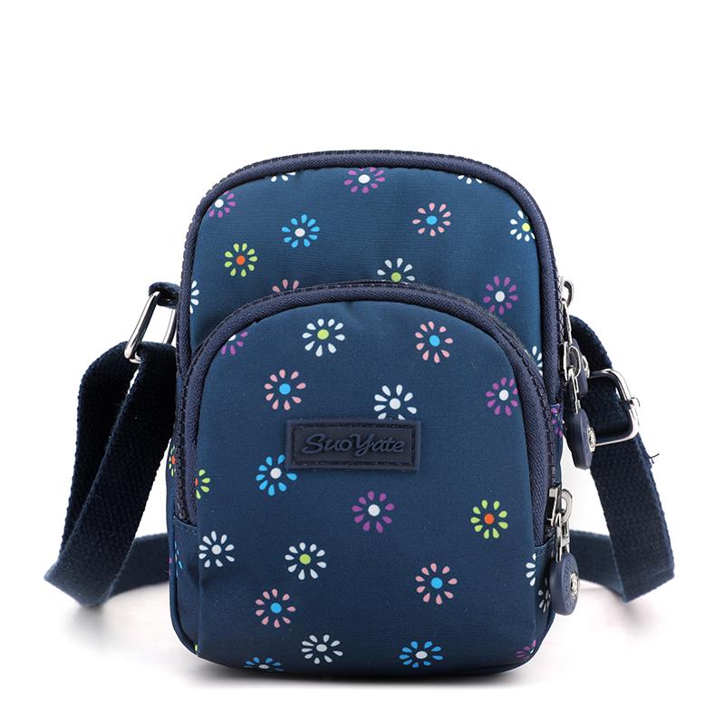 Fashion Floral Pattern Female Mini Bag Fabric Girls Small Shoulder Bag Pretty Style Girls Shopping Phone Bag