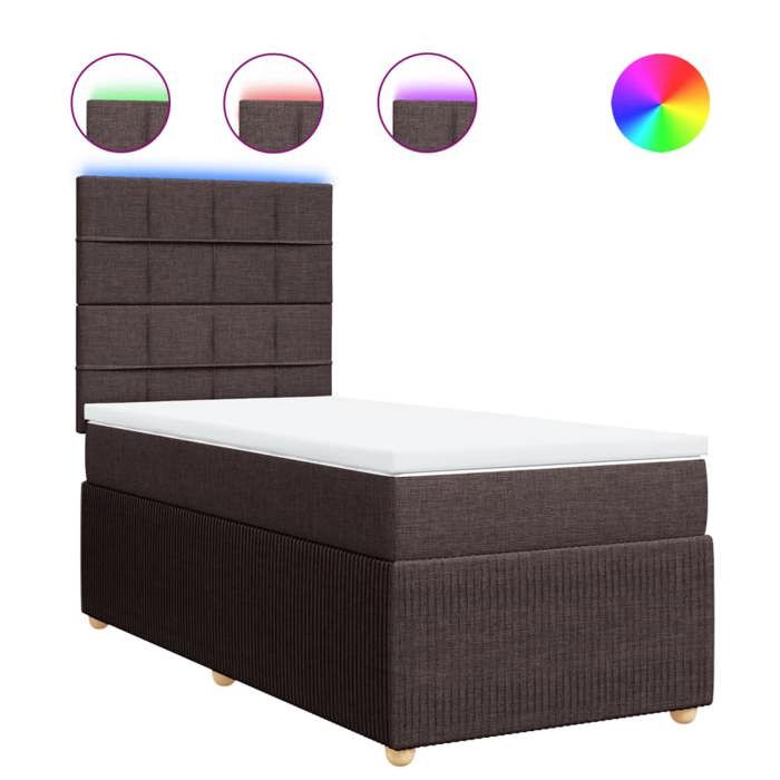 VidaXL Sommier à lattes de lit avec matelas Marron foncé 90x190 cm 3294214