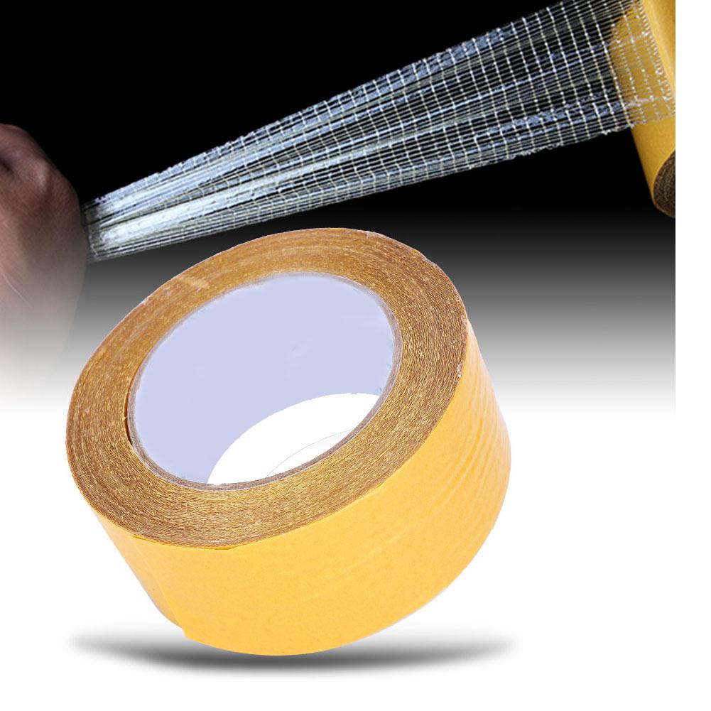 Waterproof Fiberglass Strong Tape Cross shaped Mesh Fiber Grass Double Sided Mesh Tape(50mm x 20m )