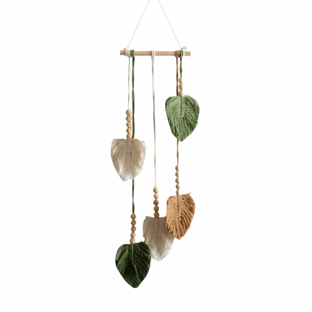 Yarn Woven Wall Art Leaf Tapestry Handmade Wall Hanging Pendant Creative Handwoven Tapestry Gift Leaf