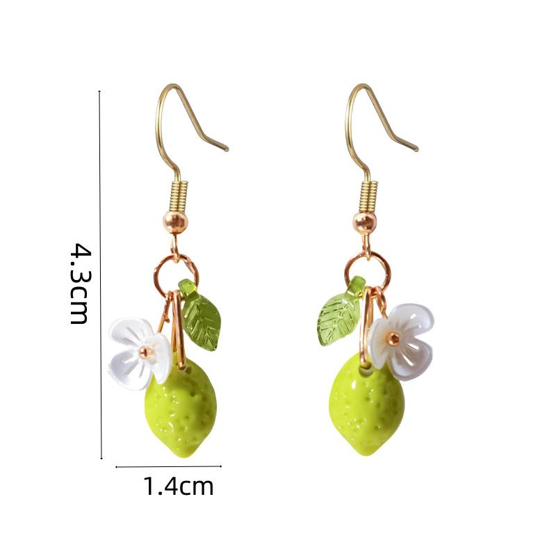 Personalisierte Zitronenohrringe mit langer Quaste Sommerfrucht Hängeohrringe Vielseitiger böhmischer Schmuck Geschenk für Frauen