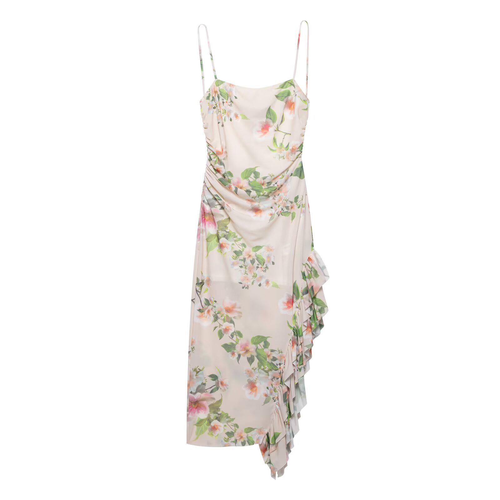 

Летнее платье макси без спины, облегающего кроя, с принтом для женщин, 2025 Small