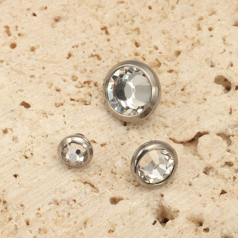 1 Pezzo Titanio Astm F136 Lunetta Terminale Fondo Piatto a Cupola Ancore Dermiche Top Gioielli Unici per il Corpo Design Delicato Piercing Per Donne
