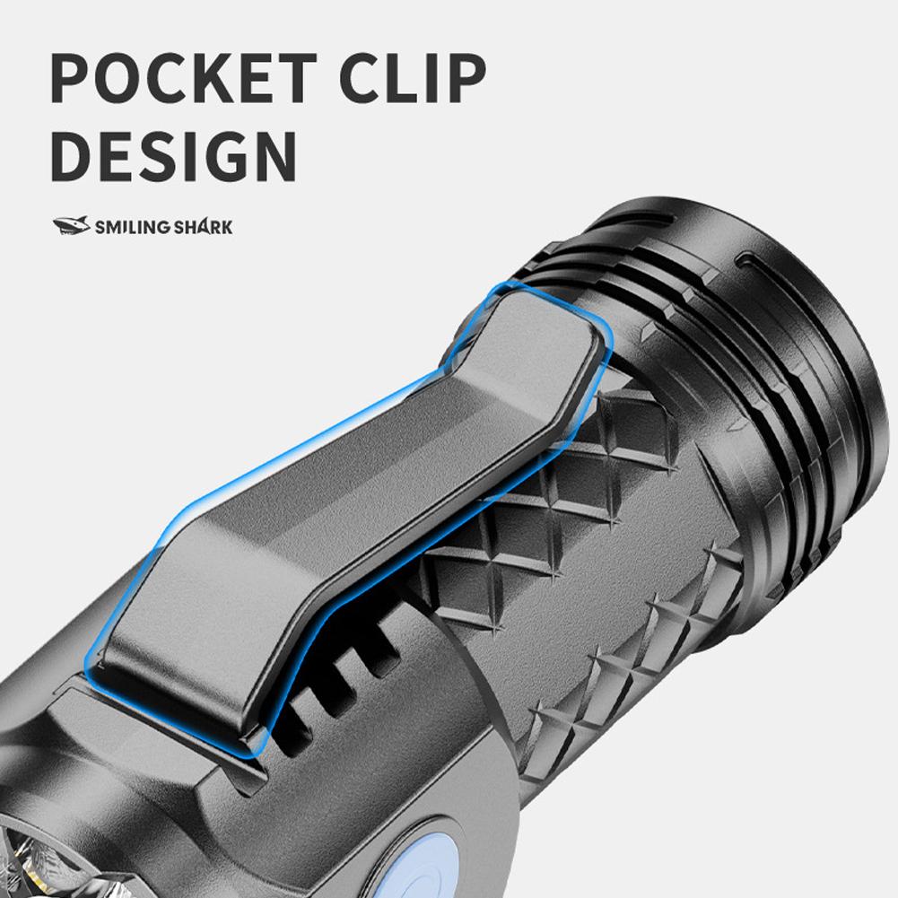 3LED Mini Portable Torch with Pen Clip Car Repair Working Lights Anti-Slip Repair Emergency Light 500mAh for Outdoor Camping Use