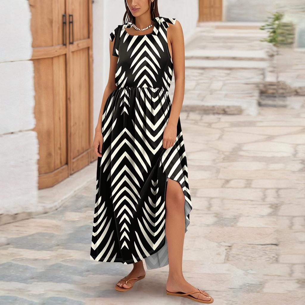 Women's Summer Fashion Tank Dress A-Line Sleeveless Casual Floral/Solid Pocket Dress