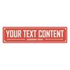 Personalized Waterproof Metal Sign 40x10cm Red Custom Text Wall Decor Flat