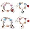 Disney Anime Cartoon Charms Mickey Mouse Bracelet for Women Cute Jewelry Pendant Accessories Girls Bangle Gift