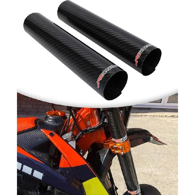 

JFG RACING Motorcycle Carbon Fiber Fork Wrap Boots Gator Guard Protector Front Shock Covers Gaiters For Most Dirt Bike, 2 PCS 250mm Length: 160mm