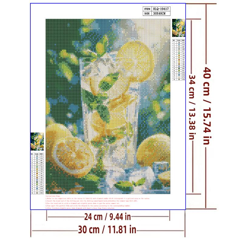 5d DIY Diamant Malerei Kreuzstich Zitrone Tee Diamant Stickerei Mosaik voller Runde Bohrer Home Decor