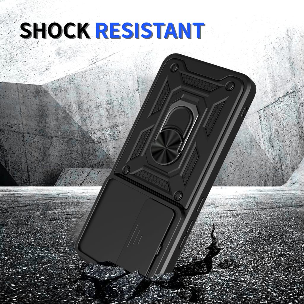 For vivo Y400 5G Case with Slide Camera Lid PC+TPU Kickstand Phone Cover