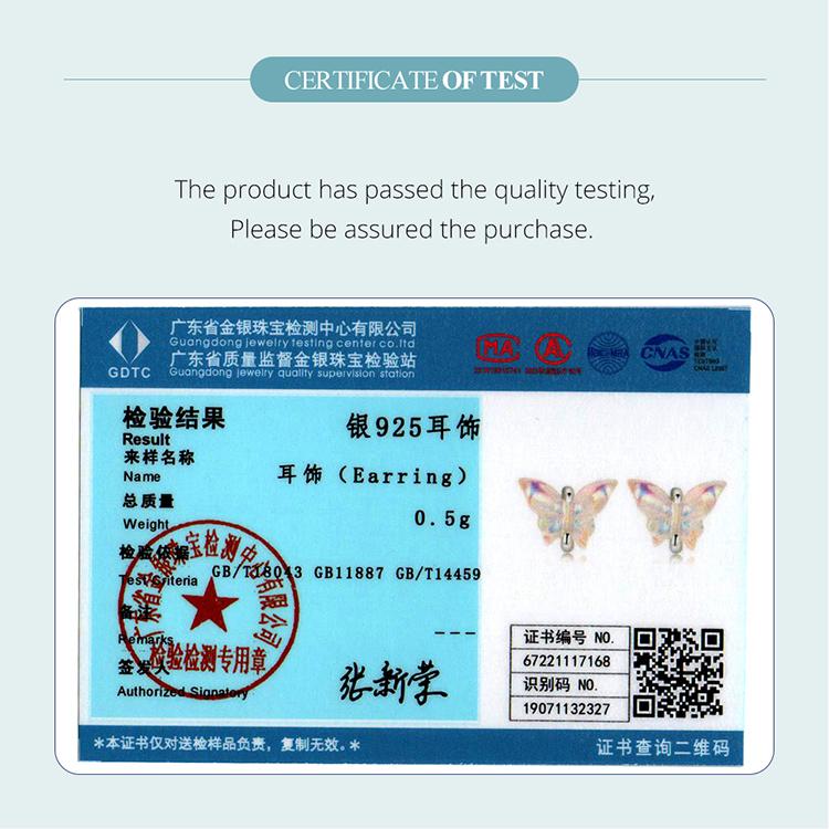 WOSTU Autentiske 925 Sterling Sølv Delikate Fargerike Sløyfe Resin Øredobber for Kvinner Smykkegave