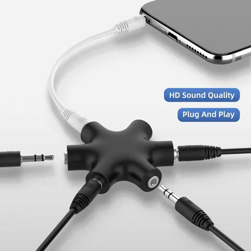 1Pcs 3.5mm Jack Multi Port Audio Splitter Adapter  Phone Laptop MP3 Player