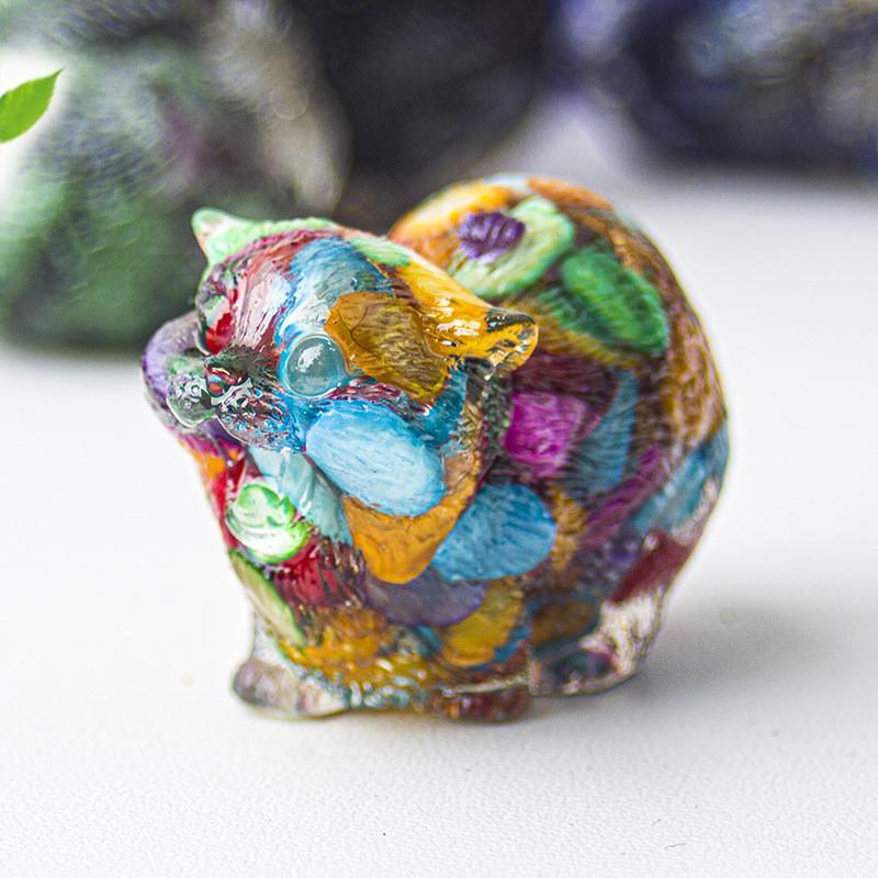 Crystal Resin Animal Decor With Agate Stones For Home Office Desk Art Gift For Friends