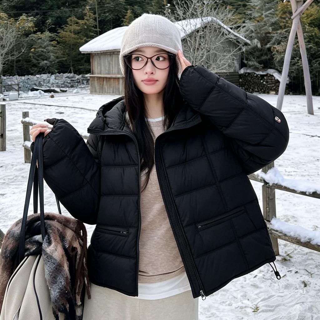 New cotton-padded clothes women's winter short fashion cotton-padded clothes women's loose warm hooded cotton-padded jacket